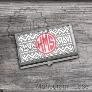 Gray Tribal Design Card Holder - Personalized..