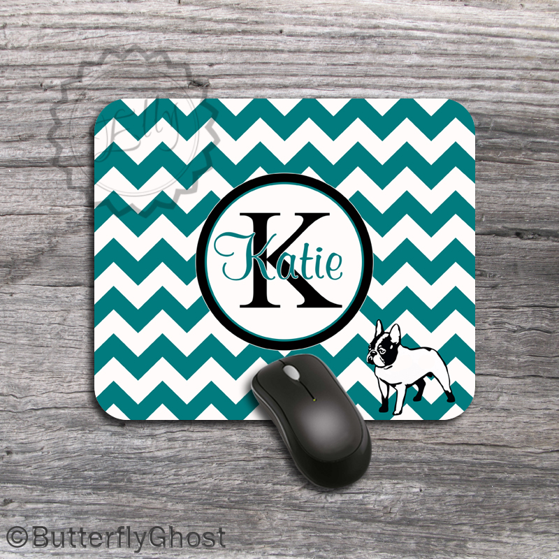 Dog Chevron Mousepad Monogrammed Computer Padding Personalized